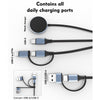 U33 1m PD100W USB-A / USB-C All in 1 Multifunctional Fast Charging Cable(Black Grey)