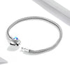S925 Sterling Silver Heart Moonstone Bracelet Women Jewelry, Size:19cm