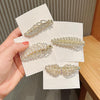 10pcs Pearl Rhinestone Hair Clip Side Bangs Hair Headdress(LD192 Short Leaf Model)