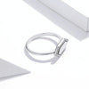 S925 Sterling Silver Shining Geometry Women Ring, Size:6