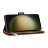 For Samsung Galaxy S25+ 5G Multifunctional Frosted Zipper Wallet Leather Phone Case(Wine Red)