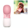 Portable Pet Water Bottle 550ml, Pink - Leakproof Dog & Cat Travel Bottle