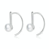 S925 Sterling Silver Shell Beads Simple Earrings, Color:White