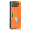 For Asus ROG Phone 7 Cow Pattern Sewing Skin PC + PU + TPU Phone Case(Orange)