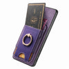 For Samsung Galaxy S25 5G Retro Splitable Magnetic Stand Card Bag Leather Phone Case(Purple)