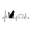 10 PCS Cat Heartbeat Lifeline Shape Vinyl Decal Creative Car Stickers Car Styling Truck Accessories, Size: 26.5x12cm (Black)