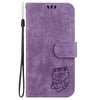 For Realme 13+ Global Little Tiger Embossed Leather Phone Case(Purple)