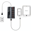 W-838 60W 10 Ports USB Fast Charging Dock Desktop Smart Charger AC100-240V, US Plug (Black)