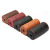 38cm Four-season Embossed Hand-sewn Cowhide Steering Wheel Cover(Coffee)