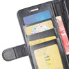 For Alcatel 3X 2020 R64 Texture Single Horizontal Flip Protective Case with Holder & Card Slots & Wallet& Photo Frame(Black)