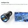 Mini Multifunctional Dual USB Digital Display Car Charger(Black)