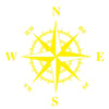 D-336 Car Compass Graphic Sticker Hood Car Body Universal Sticker(Yellow)