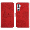 For Samsung Galaxy A26 5G Skin Feel Butterfly Embossed Flip Leather Phone Case(Red)