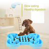 Silicone Slow Feeder Dog Bowl, Large Blue, Anti-Choke