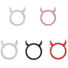 2 PCS Car Starter Button With Diamond Small Devil Decorative Ring(Pink)