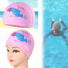 Children Waterproof Hair Care PU Coated Cartoon Pattern Swimming Cap(Blue Shark)