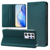 For Samsung Galaxy S21 Ultra 5G RC01 Dual-Folded Magnetic Suction RFID Leather Phone Case(Dark Green)