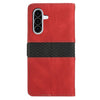 For Samsung Galaxy A36 / A56 5G Grid Stitching Leather Phone Case with Lanyard(Red)