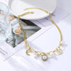 N2211-5 Pearl Moon Female Necklace Simple Multi-Pendant Necklace