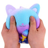 3 PCS Ice Cream Cat Cute Soft Squeeze Scented Toy Gift for Kid Size:11*7*8cm(Purple starry sky)