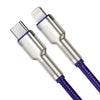 Baseus CATLJK-B05 Cafule Series 20W Type-C / USB-C to 8 Pin PD Metal Charging Data Cable, Length:2m(Purple)