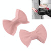 1 Pair Bowknot Silicone Insulation Clip Creative Kitchen Practical Gadgets(Pink)