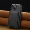 For iPhone 13 mini LC.IMEEKE L5 Series Detachable RFID Card Bag Magsafe Phone Case(Black)