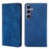 For Samsung Galaxy S25+ 5G Skin Feel Magnetic Leather Phone Case(Blue)
