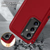 For Samsung Galaxy S24+ / S25+ 5G Rugged PC Hybrid Silicone Phone Case with Holder(Red+Black)