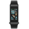 K50 1.08 inch Leather Band Earphone Detachable IP67 Waterproof Smart Watch Support Bluetooth Call(Black)