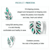 S925 Sterling Silver Green Leaf Open Adjustable Ring(BSR542-E)