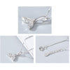 S925 Sterling Silver Fish Tail Necklace Girls Jewelry Whale Tail Necklace(White Gold)