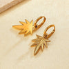 OPK GE914 1pair Personalized Stainless Steel Maple Leaf Earrings