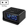 LED Digital Bedroom Alarm Clock With USB Charging Port Clock Radio Temperature Electronic Platform Clock, Specification: EU Plug(Black)