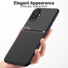 For Samsung Galaxy A06 4G Classic Tilt Strip Grain Magnetic PC Hybrid TPU Phone Case(Black)