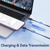 USAMS US-SJ692 USB-C / Type-C to 8 Pin 30W Striped Fast Charge Data Cable, Length:1m(Blue)