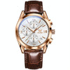 OLEVS 2872 Men Three Eyes Six Needles Chronograph Waterproof Quartz Watch(White + Rose Gold)