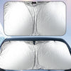 Car Sunshade Summer Front Windshield Sunscreen Heat Insulation Folding Car Sunshade Curtain(145x70cm Titanium Silver)