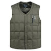 White Duck Down Jacket Vest Men Middle-aged Autumn Winter Warm Sleeveless Coat, Size:M(Blue)