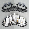 Punch-free Bathroom Triangle Storage Rack Multifunctional Wall Hanging Bracket(Black)