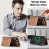 For iPhone 14 Plus DG.MING MAGKING-K2 Series MagSafe RFID Card Bag Detachable Phone Case(Brown)