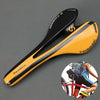 TOSEEK Road Bike Carbon Fiber Seat Bicycle Hollow Seat Saddle, 3K Texture + Light (Orange)