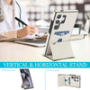 For Samsung Galaxy S24 Ultra 5G Tri-fold Holder Leather Phone Case with Card Slot(White)