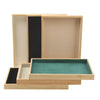 Bamboo Wood Velvet Multi-Functional Jewelry Display Tray Jewelry Storage Box Empty Tray, Style: Velvet (Dark Green)