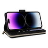 For iPhone 14 Pro Max Nine-card Slots Zipper Wallet Bag Leather Phone Case(Black)