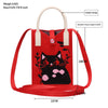 Cat Knitted Mini Crossbody Phone Bag For 6.9 inch and Below Phones(Red)