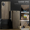 For iPhone 11 Pro AutSpace A11 Side Buckle MagSafe Magnetic RFID Phone Leather Case(Coffee)