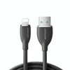 JOYROOM SA29-AL3 3A USB to 8 Pin Liquid Silicone Fast Charging Data Cable, Length: 1.2m(Black)
