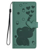 For Samsung Galaxy A56 5G Cartoon Elephant Embossed Leather Phone Case(Green)