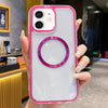 For iPhone 11 3 in 1 Airbag CD Texture MagSafe Phone Case(Rose Red)